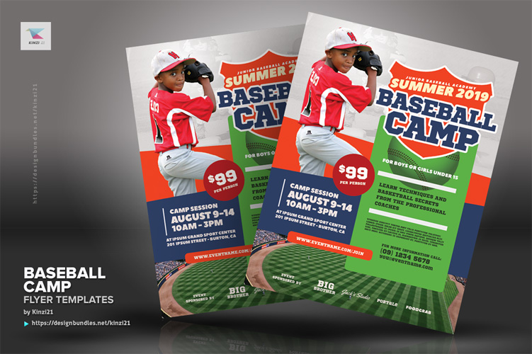 Baseball Camp Flyer Templates