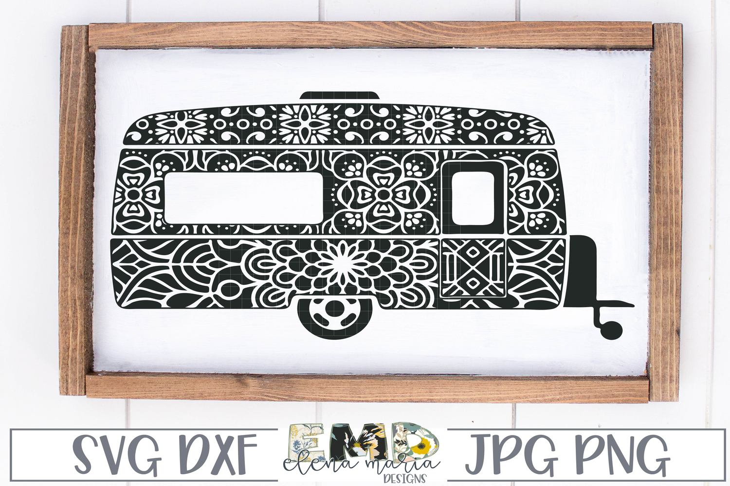 Download Camper Mandala Svg | RV Camping Trailer Zentangle