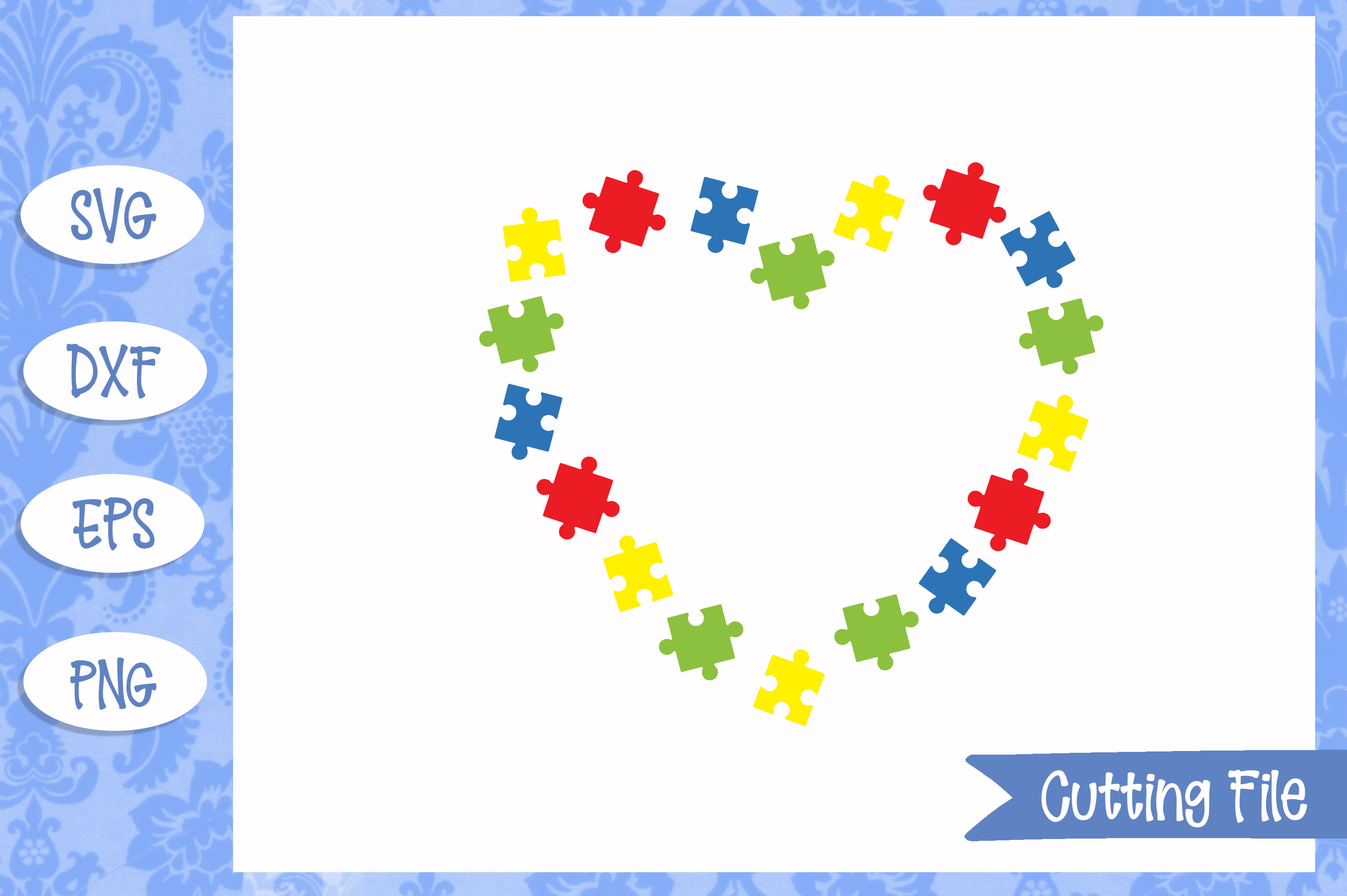 Autism Heart Puzzle SVG File