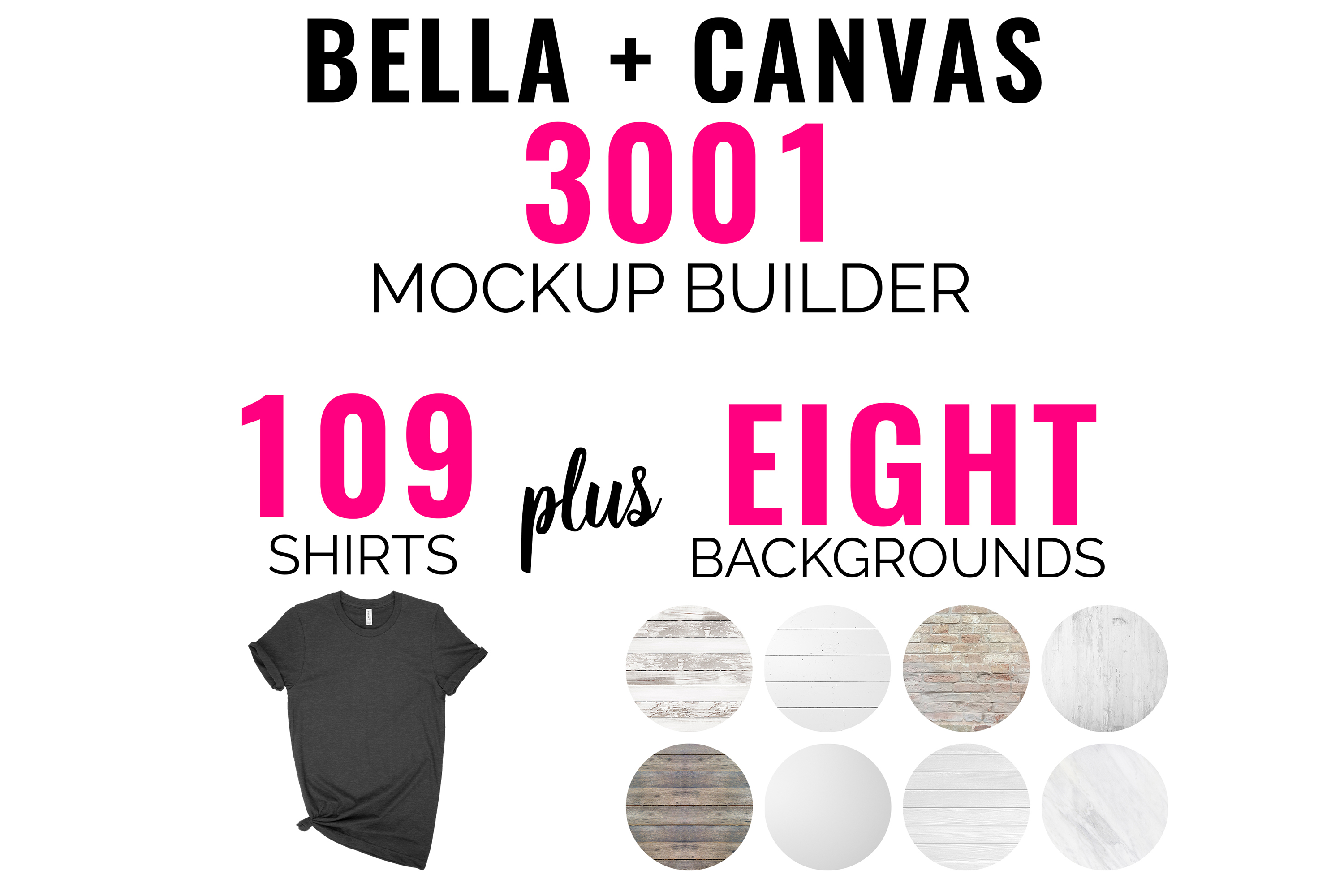 Bella Canvas 3001 Mockup Bundle, Knotted Tshirt Mockup (358461) Mock