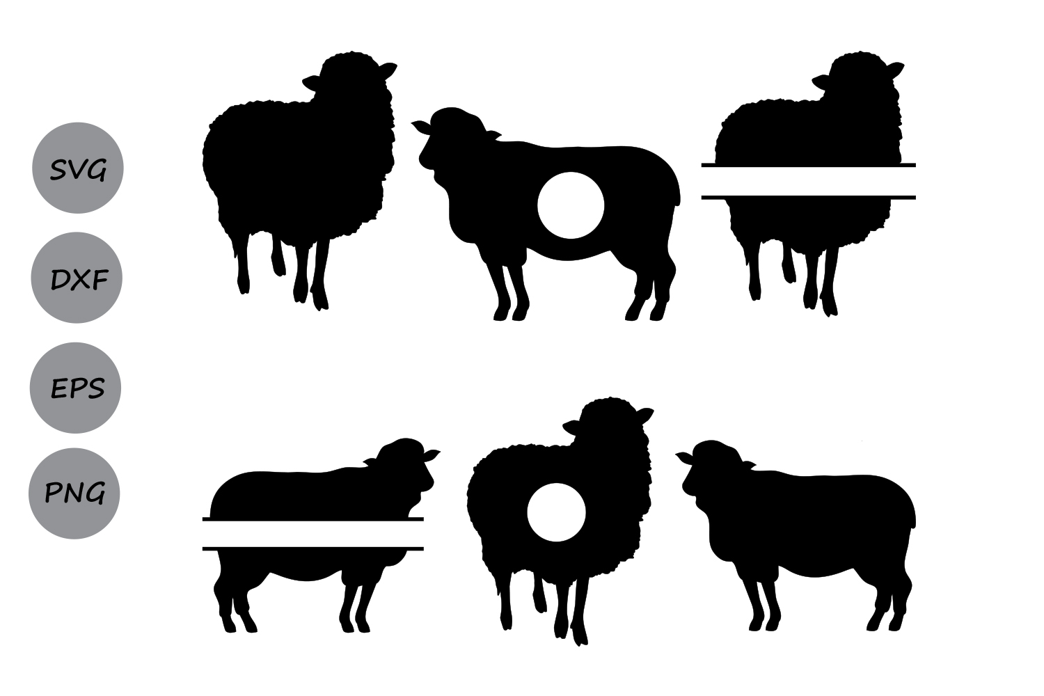 Sheep SVG cut file, sheep monogram svg, farm animals svg, animals svg