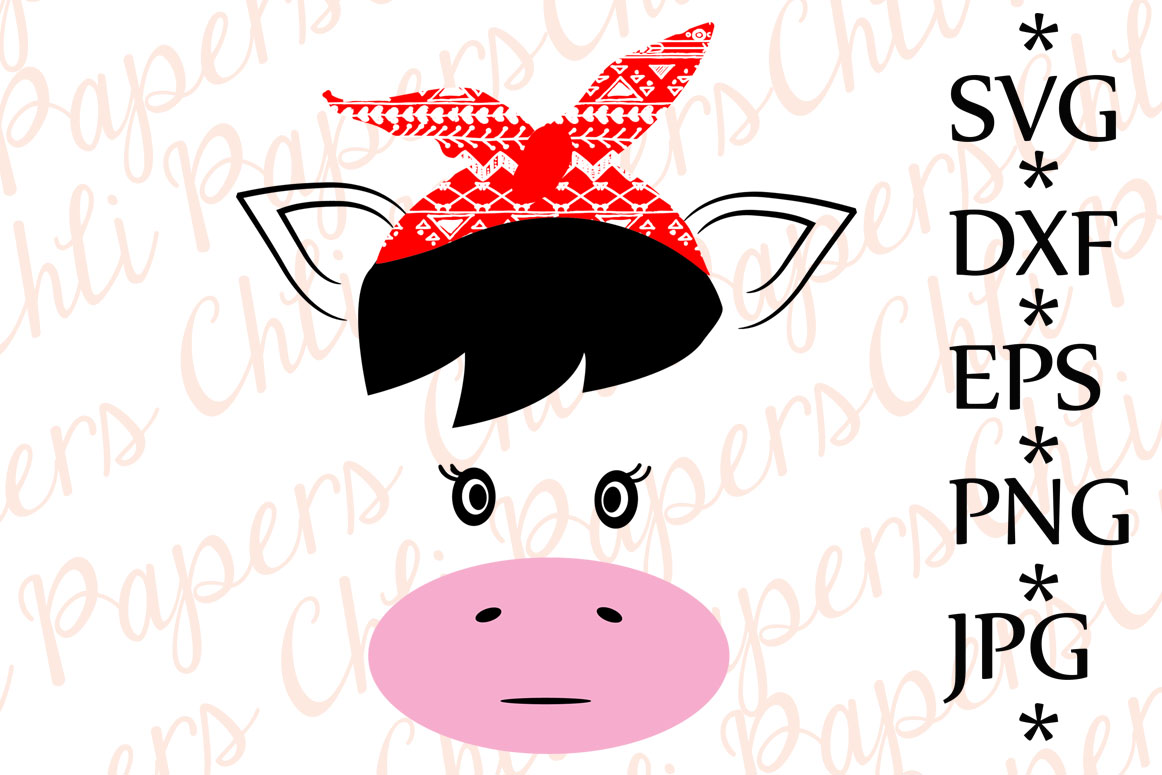 Download Cow with bandana Svg,Cow face Svg,Cute Cow Svg,Kids Svg