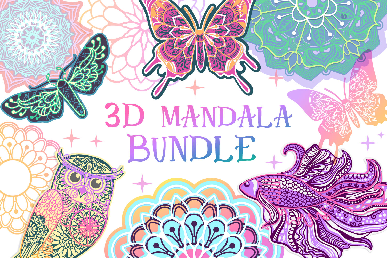 3D Mandala Bundle | 3D Papercut SVG