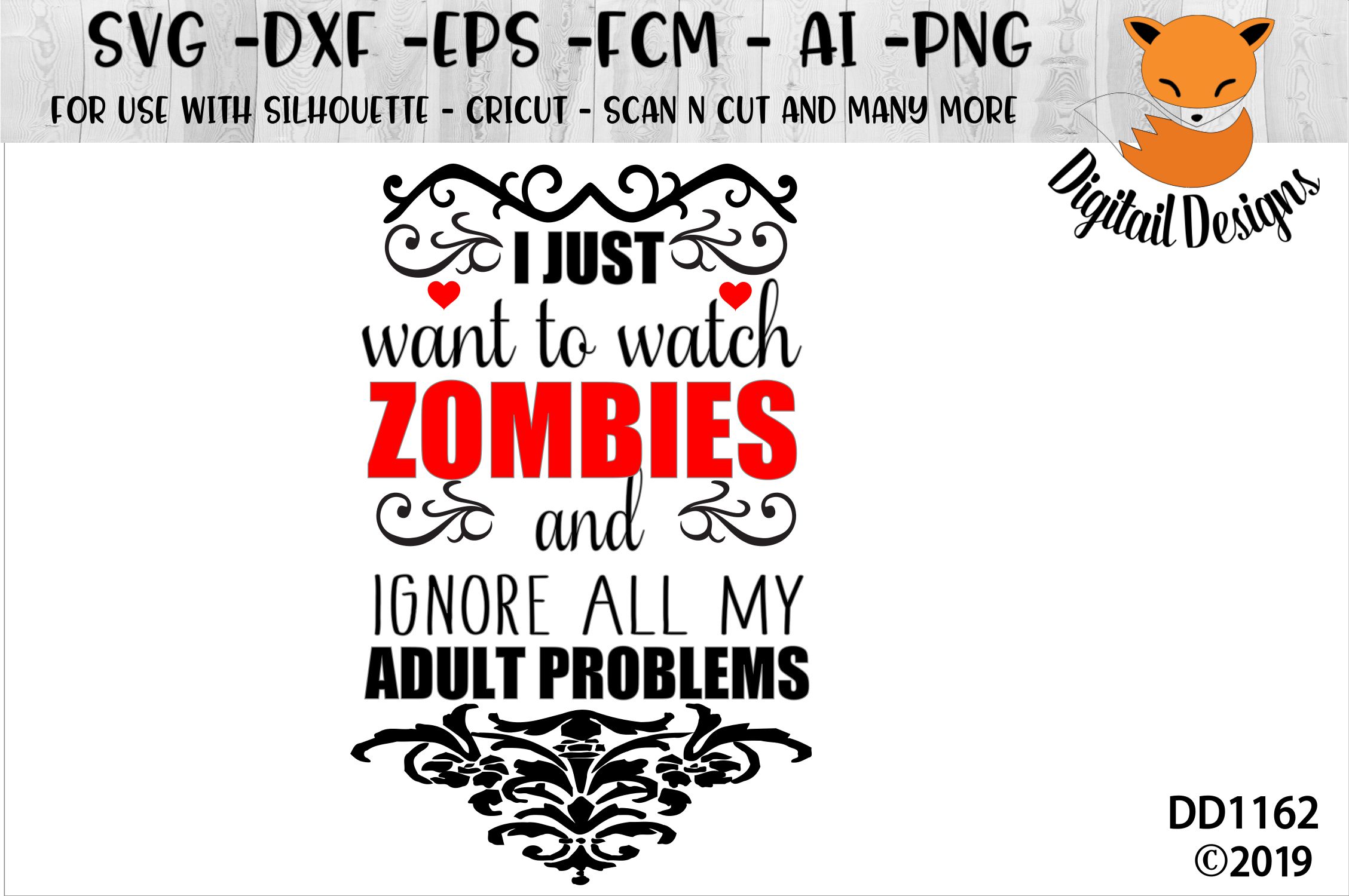 Funny Zombie SVG for Silhouette, Cricut, Scan N Cut (197359) | Cut