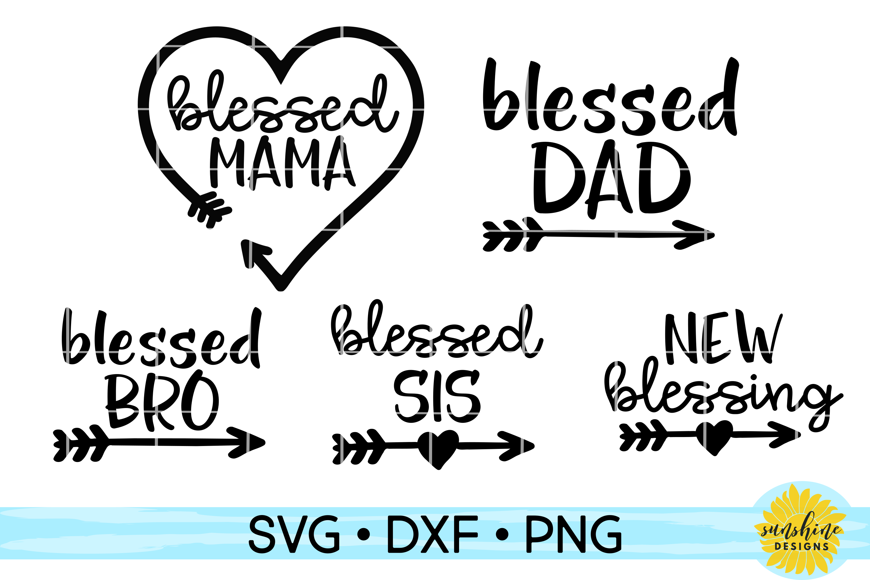 FAMILY SHIRTS BUNDLE SVG DXF PNG| BLESSED FAMILY