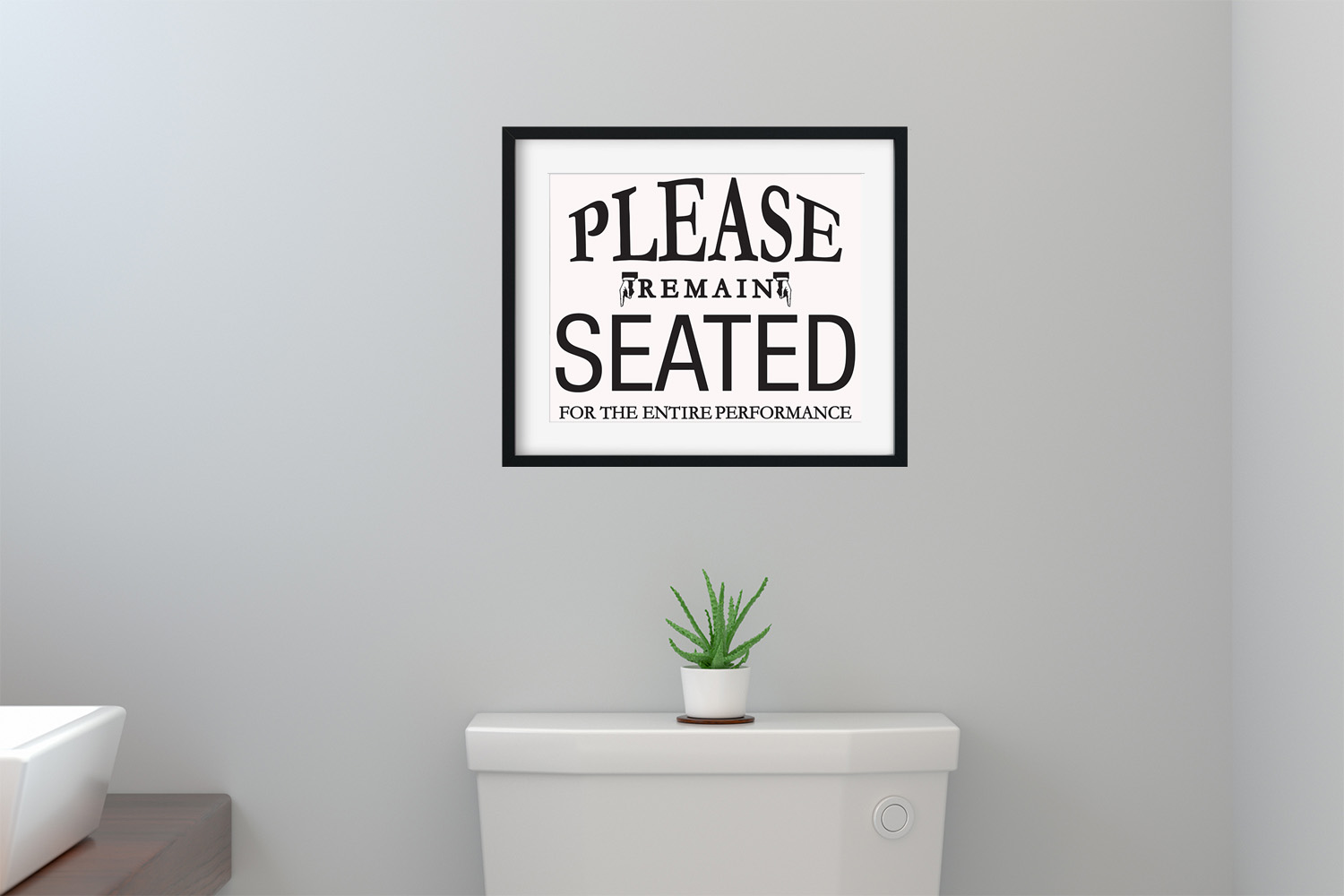 Please remain seated Bathroom Sign svg file