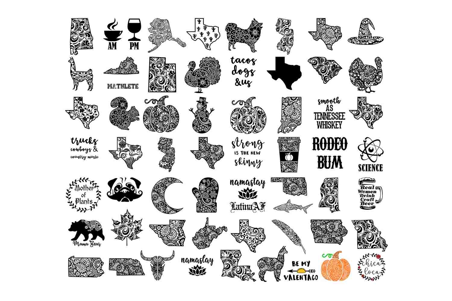 Download Huge SVG Bundle, Animals Texas Sayings Mandala Cut File PNG