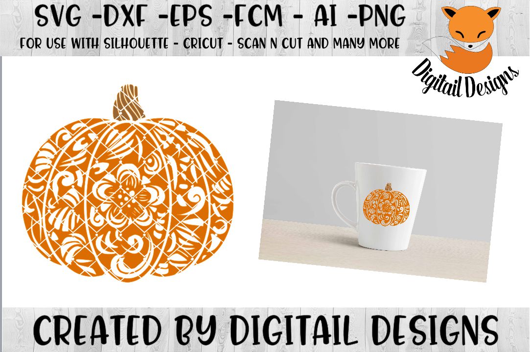 Download Zentangle Pumpkin SVG for Silhouette, Cricut, Scan N Cut