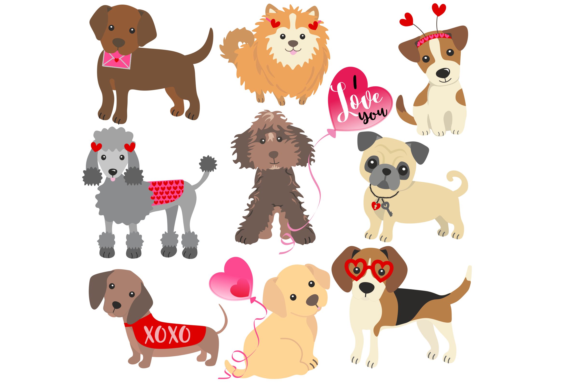 Valentine Dog Clipart