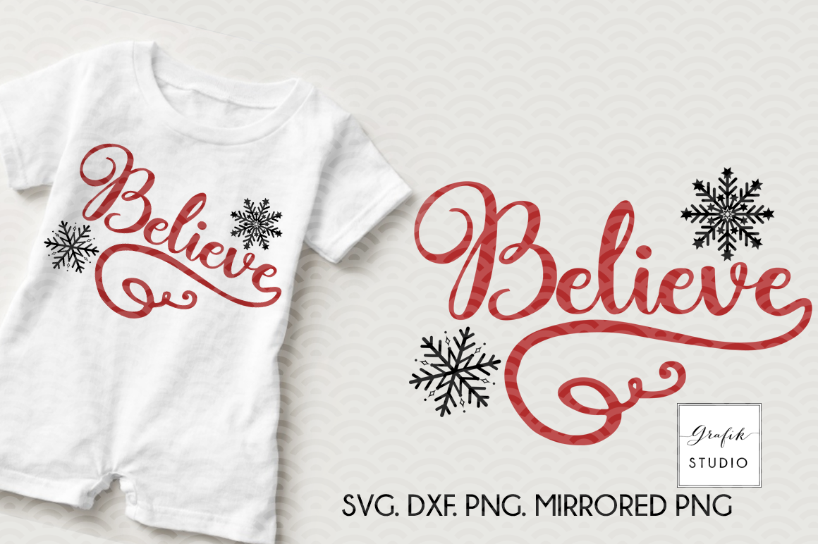 Believe Christmas holiday SVG File, SVG CUT files, CUT File for Cricut (37776) | SVGs | Design ...