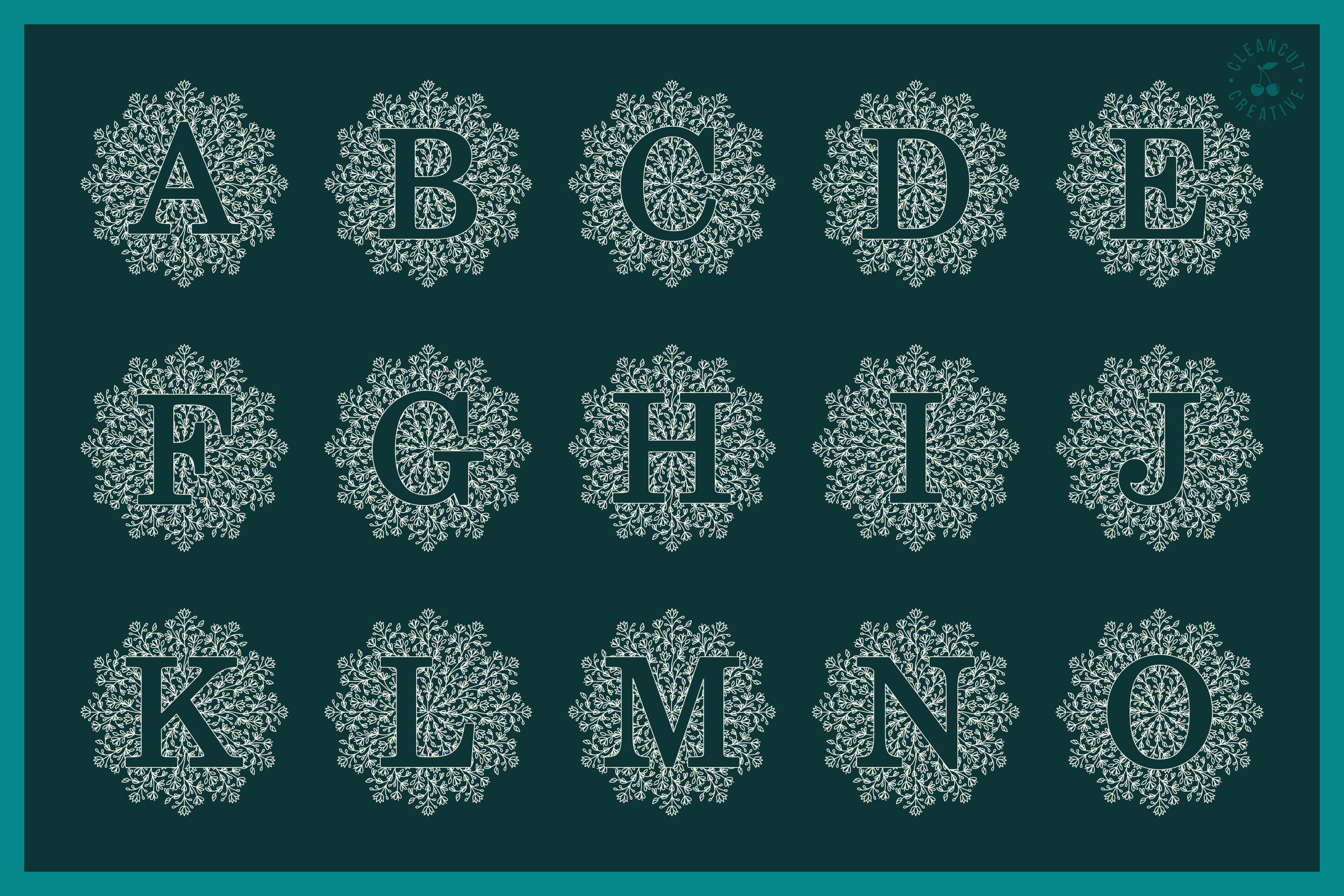 Download Intricate Mandala Monogram Alphabet in SVG DXF FCM EPS PNG ...