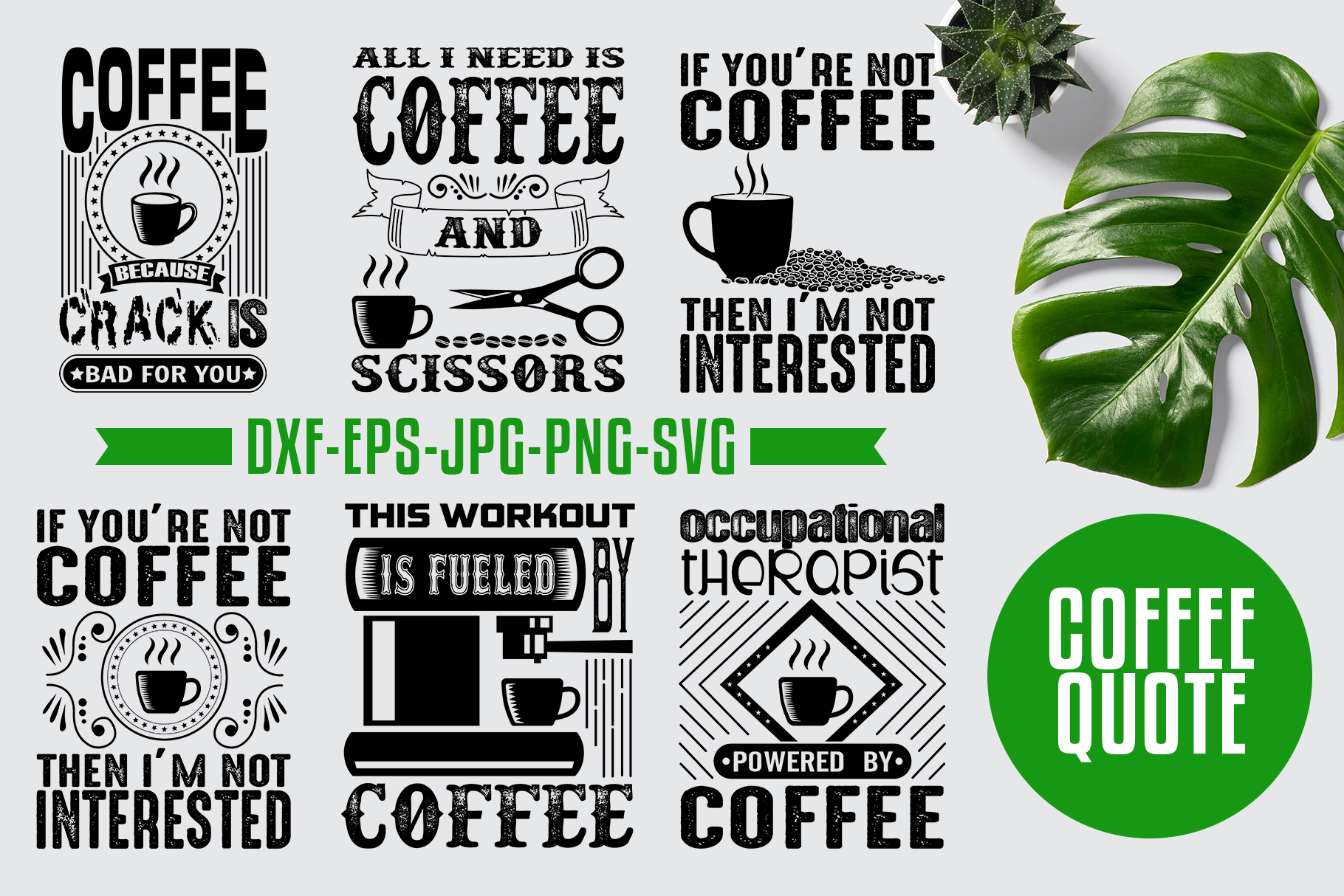 Download Coffee Quotes SVG V3 Black
