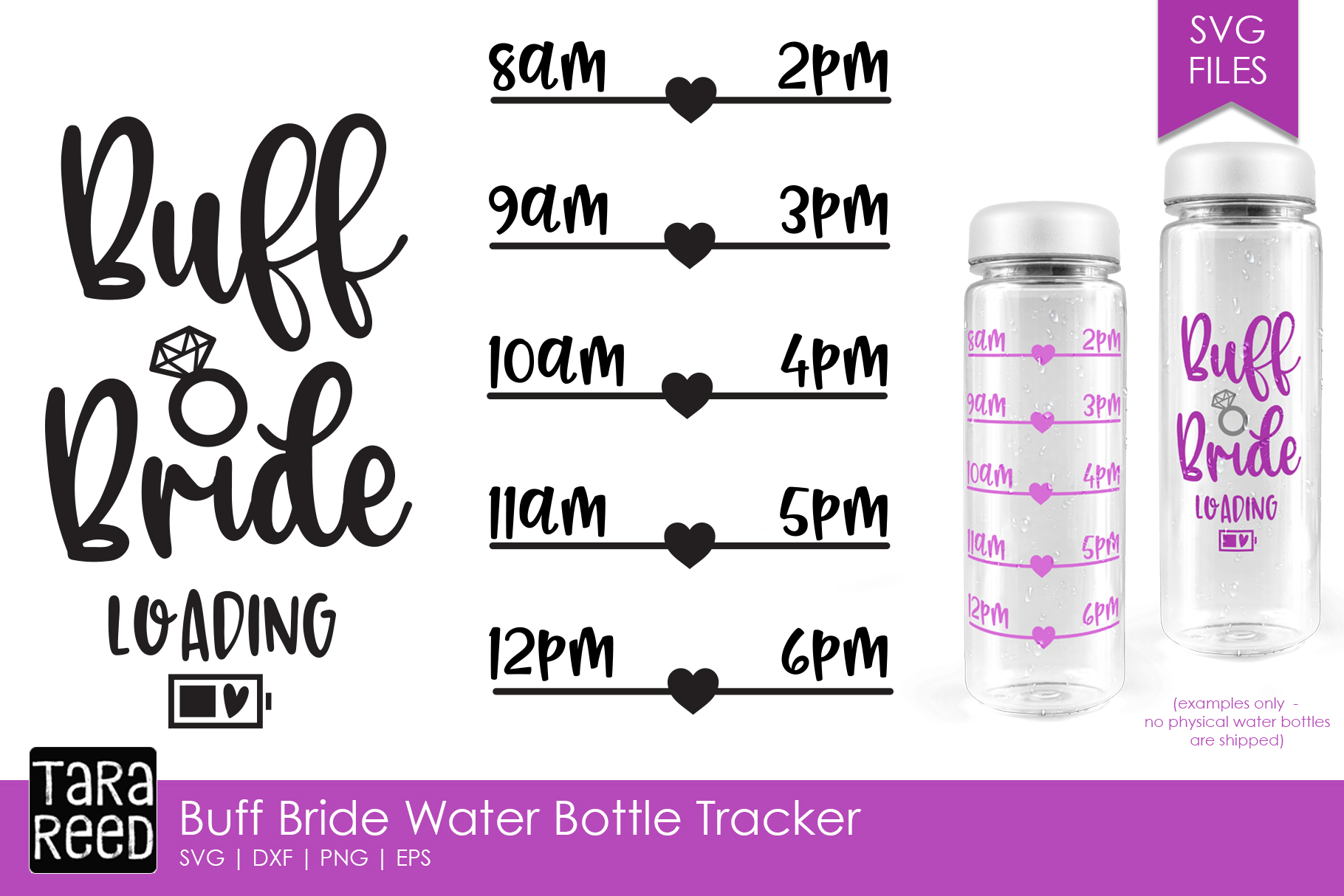 Download Buff Bride Water Intake Bottle Tracker - Bridal SVG files
