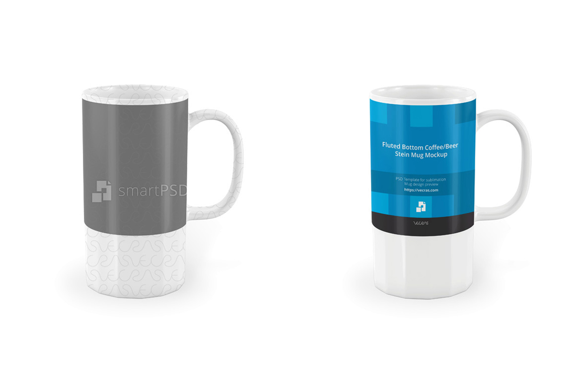 Download Fluted Bottom Coffee/Beer Stein Mug Mockup (32137) | Mock ...