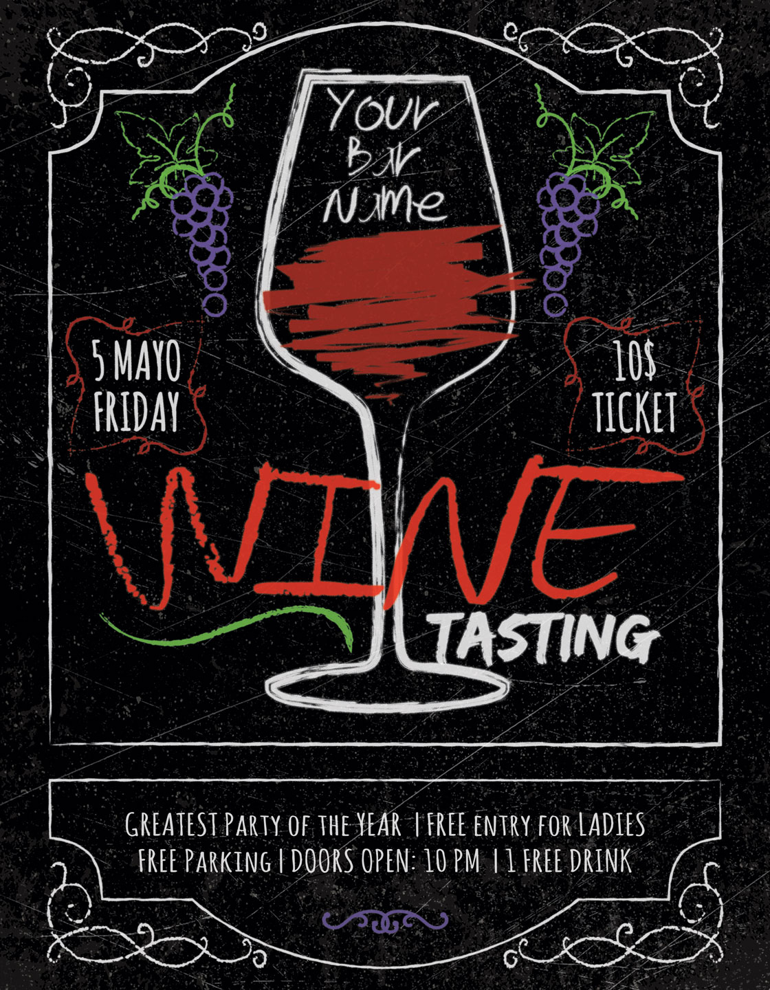 Wine Tasting Festival Flyer And Poster