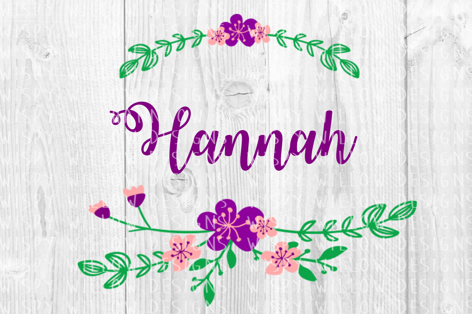 Download Flowers and Leaf Border | Floral Name Frame SVG Cut File ...