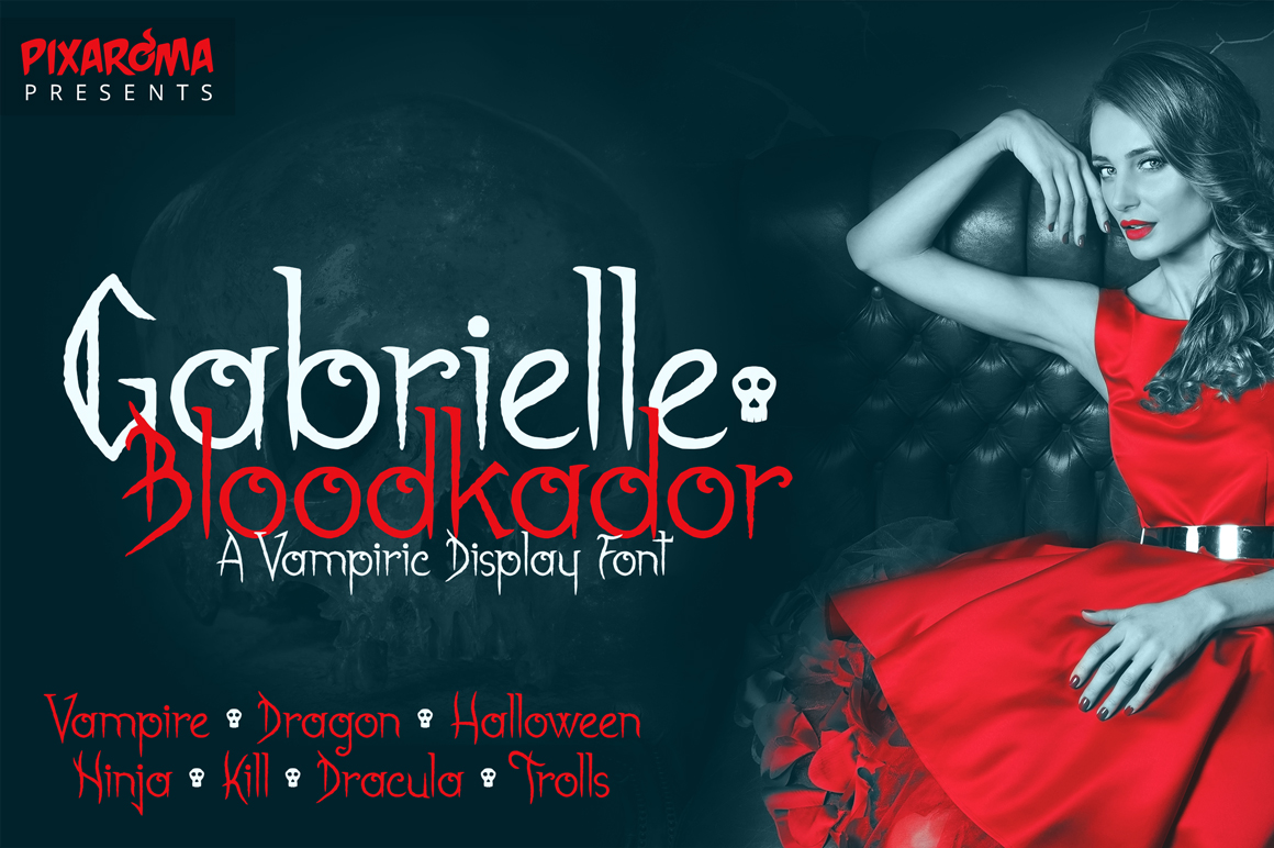 Free Gabrielle Bloodkador Halloween Script Fonts