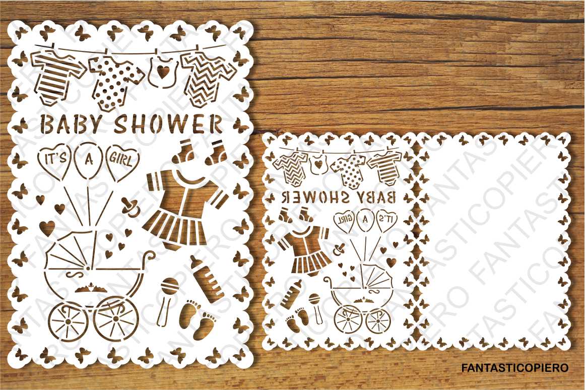 Download Baby Shower Girl card SVG files for Silhouette Cricut ...