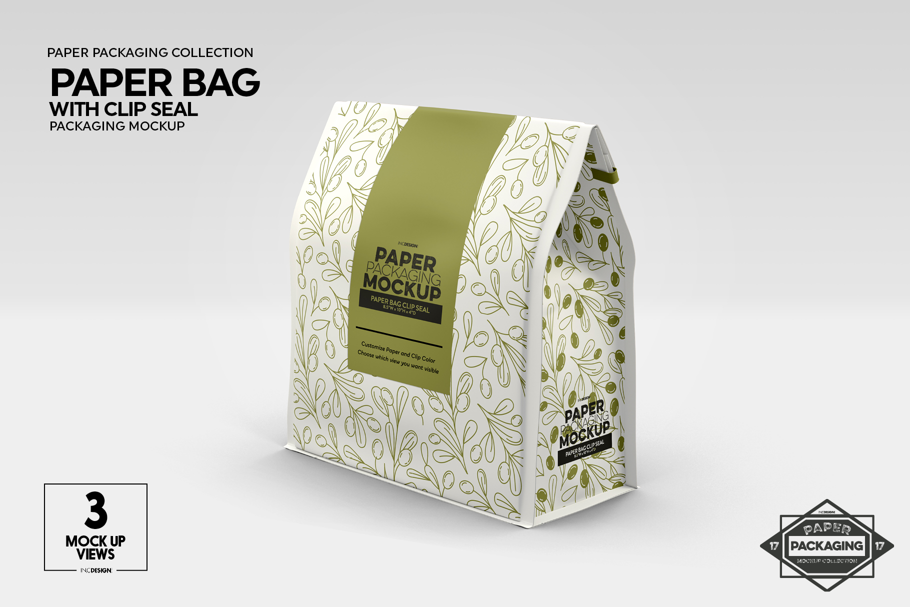Paper Bags with Clip Seals Packaging Mockup (338560) | Branding ...