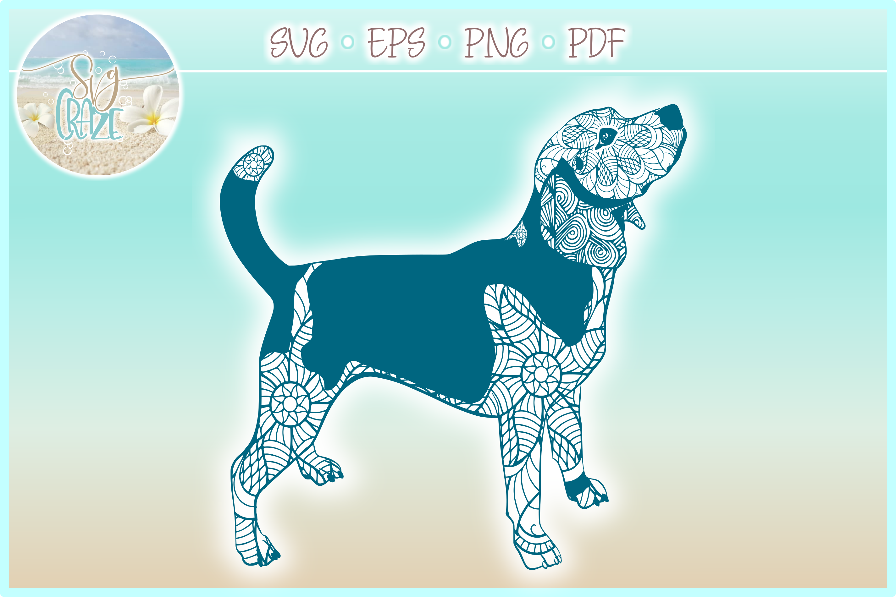 Download Beagle Mandala Zentangle Bundle SVG Eps Png PDF (105685) | SVGs | Design Bundles