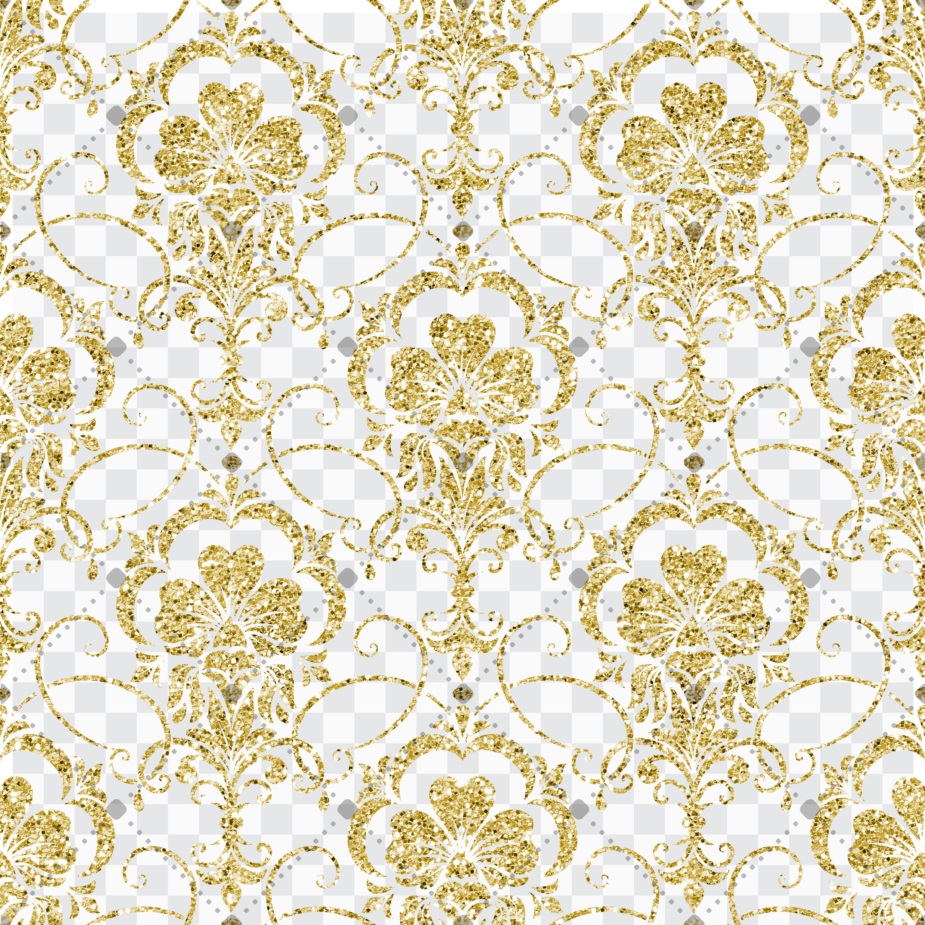 42 Gold Glitter Seamless Damask Transparent Overlays (93033