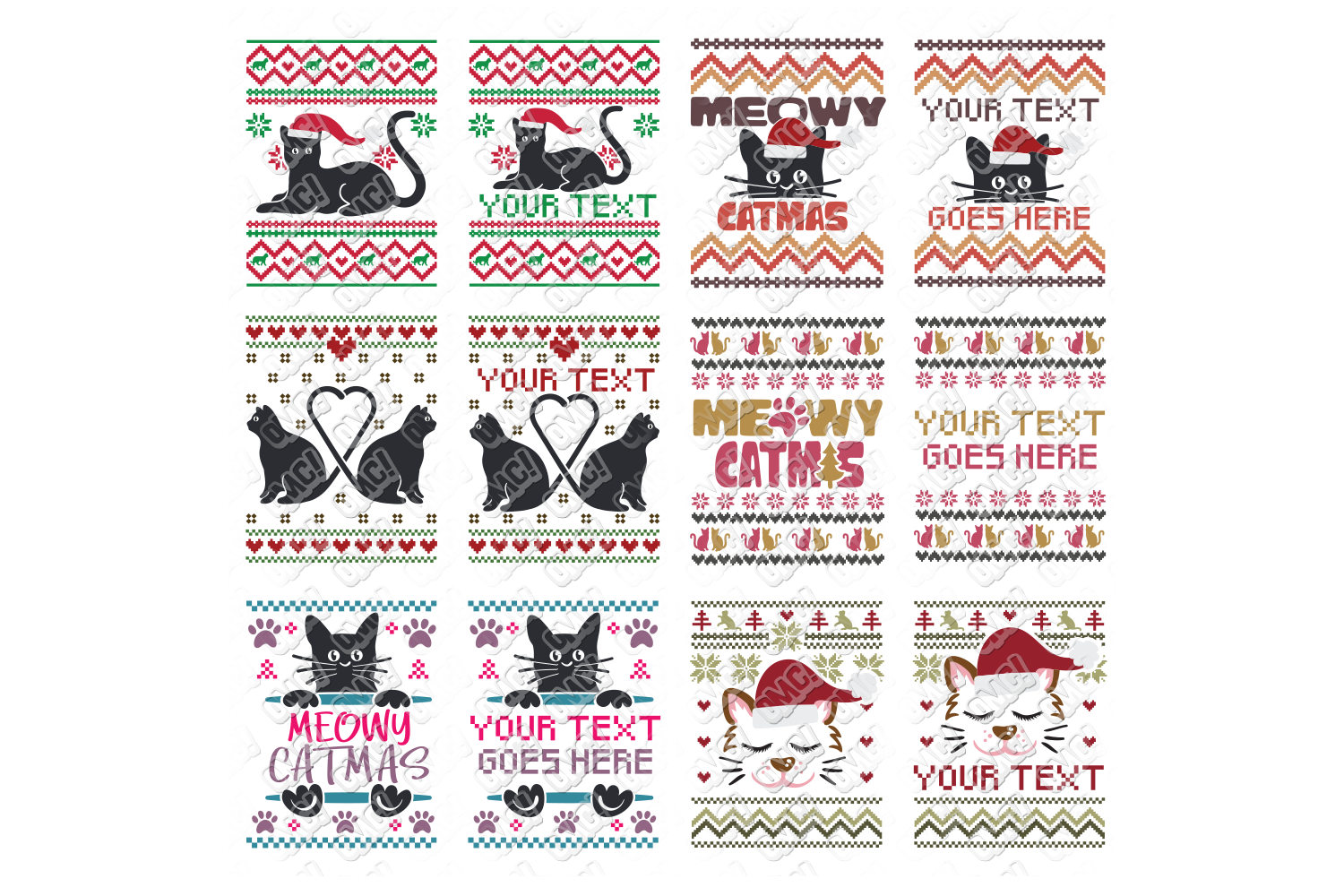 Download Cat Ugly Christmas SVG Sweater in SVG, DXF, PNG, EPS, JPEG ...