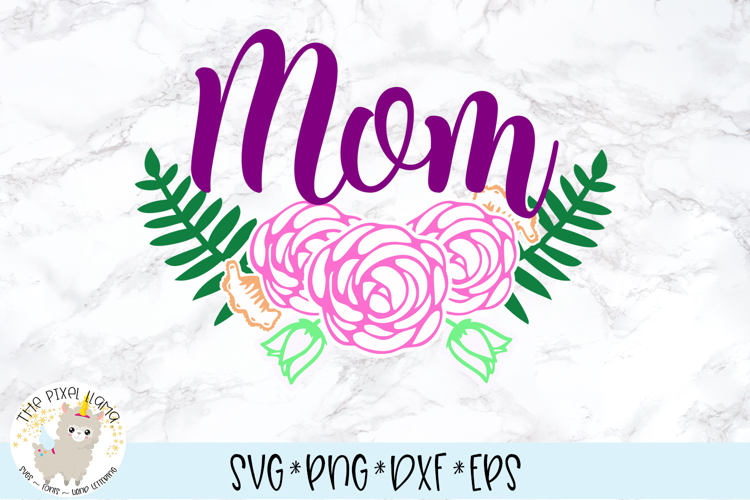 Mom Floral Design SVG Cut File