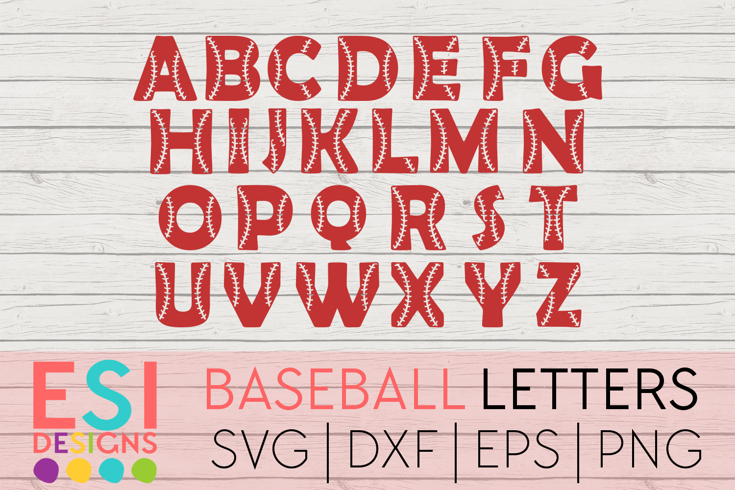 Download Baseball Letters - Full A-Z Alphabet | SVG DXF EPS PNG ...