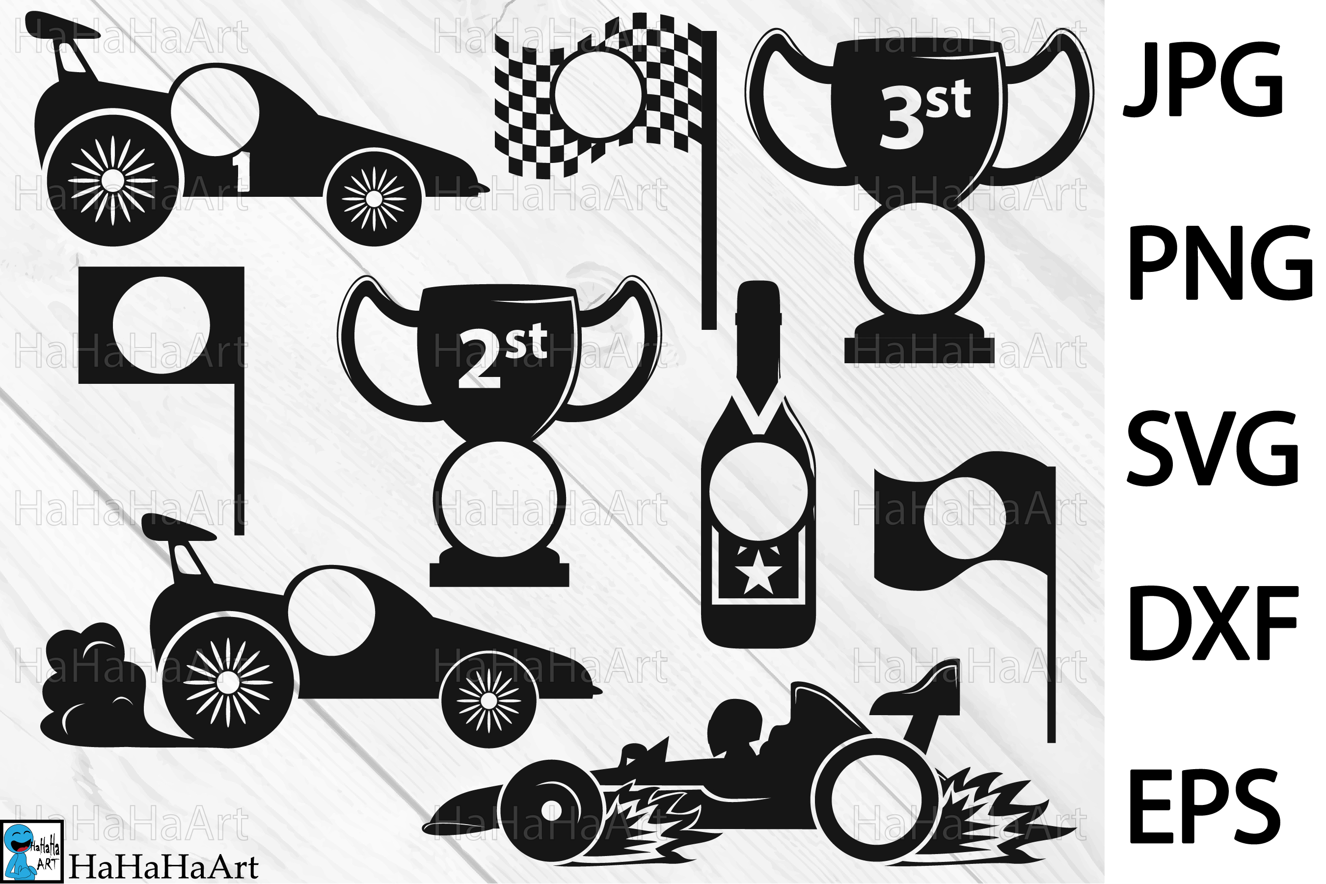 Download Race Car Circle Monogram V1 - Clip art / Cutting Files 84c