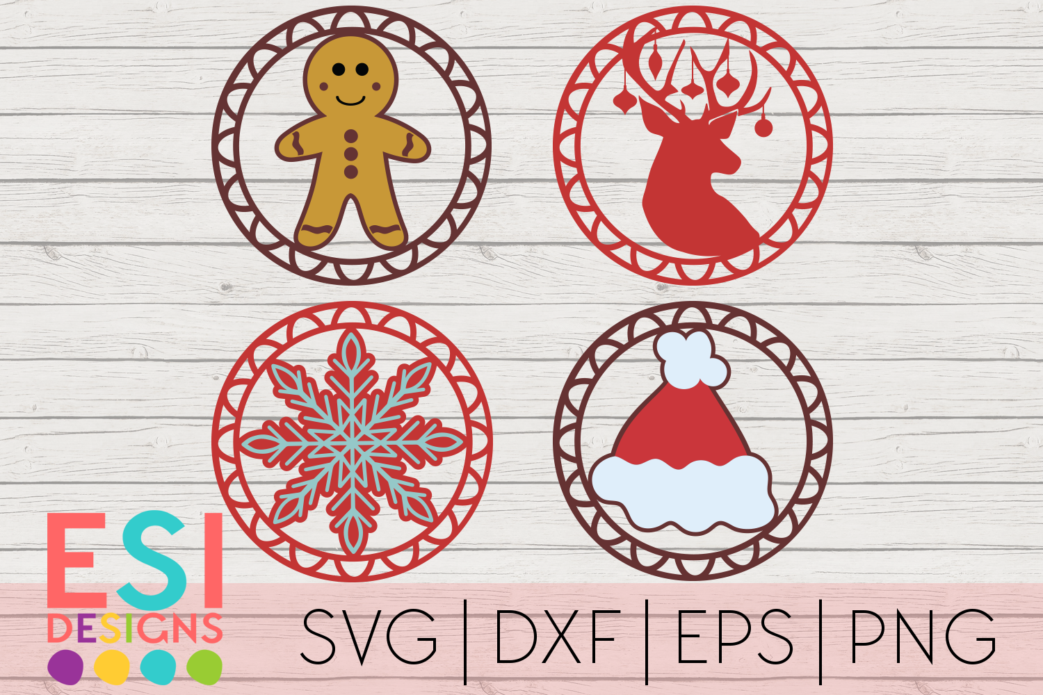 Download Christmas SVG |Gift Tag / Ornament Design Set|SVG DXF EPS PN
