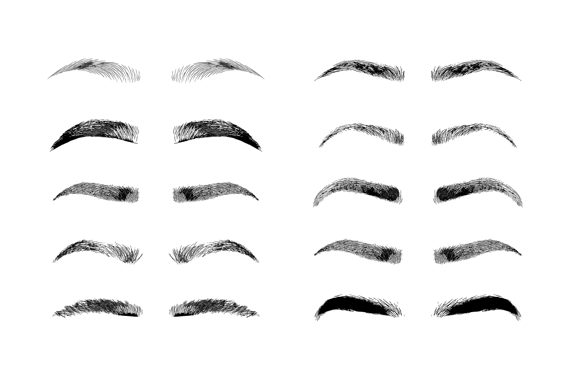Eyebrow shapes Various types of eyebrows (193499) Illustrations