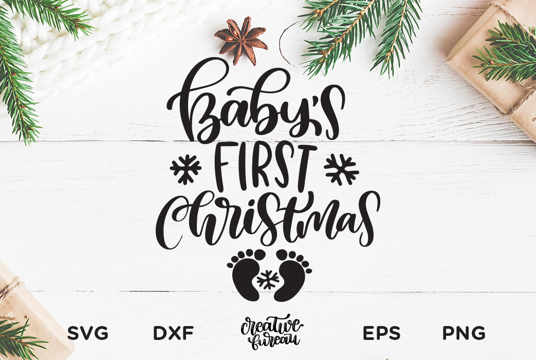 Baby's First Christmas SVG DXF, First Christmas SVG DXF (323017) | SVGs