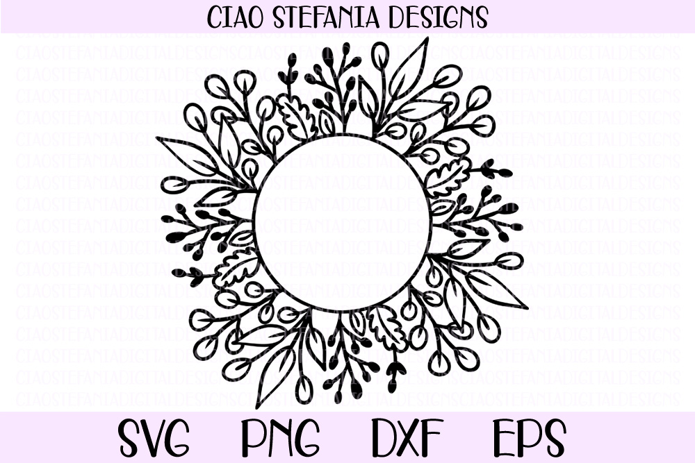 Download Leaves Wreath Wedding Frame SVG Cut File (519431) | SVGs ...