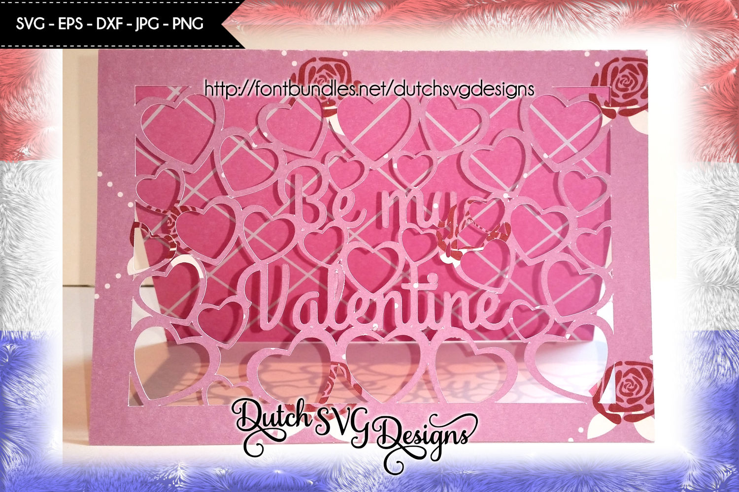 Download Valentine card cutting file Be My Valentine with cutout ...