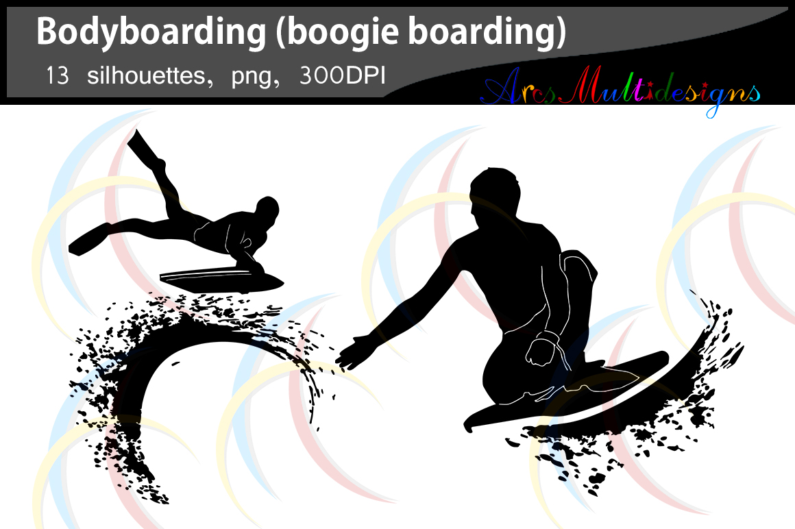 Download Bodyboarding silhouette SVG / boogie boarding silhouettte ...