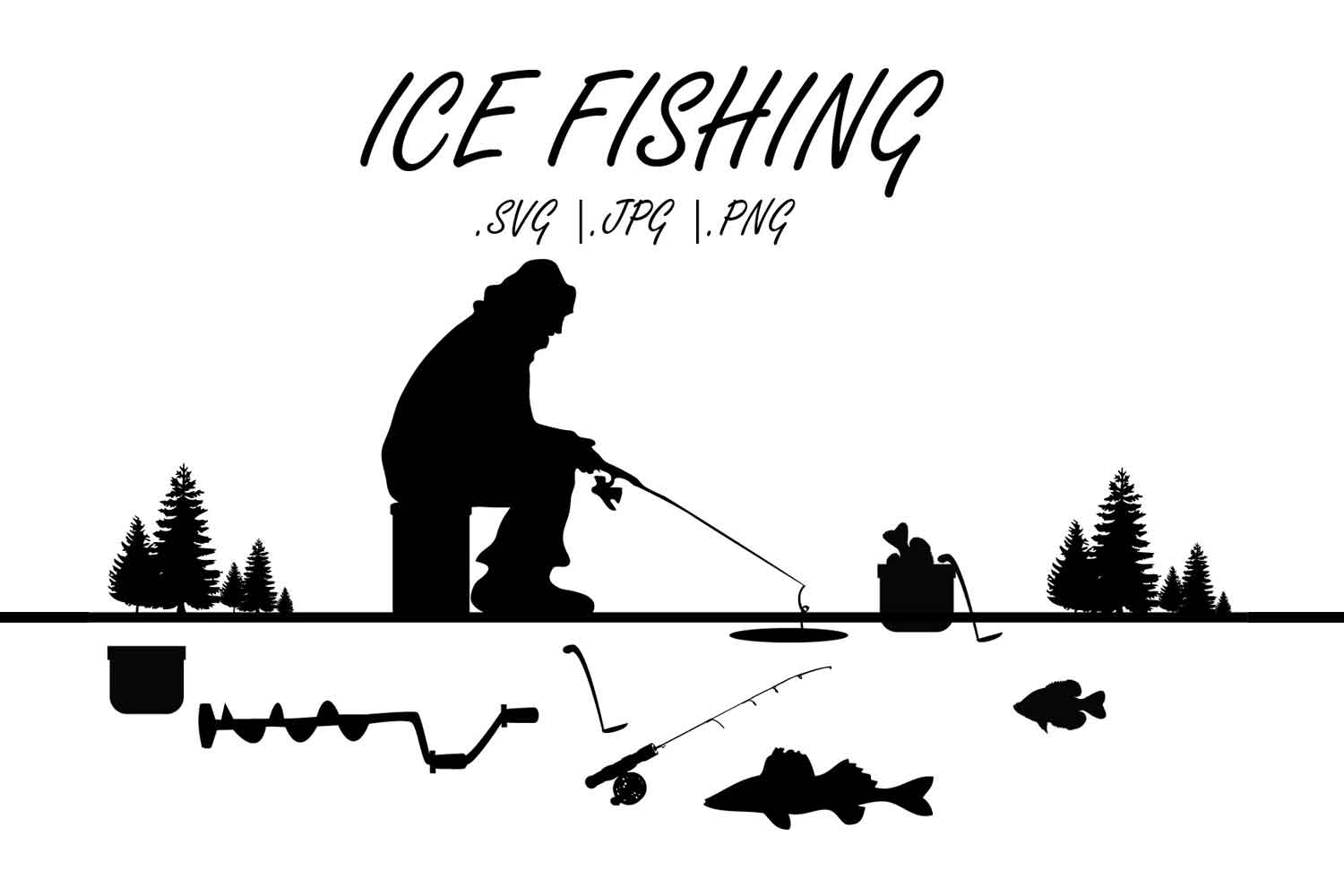Download MN Ice fishing SVG, Ice fishing grahics