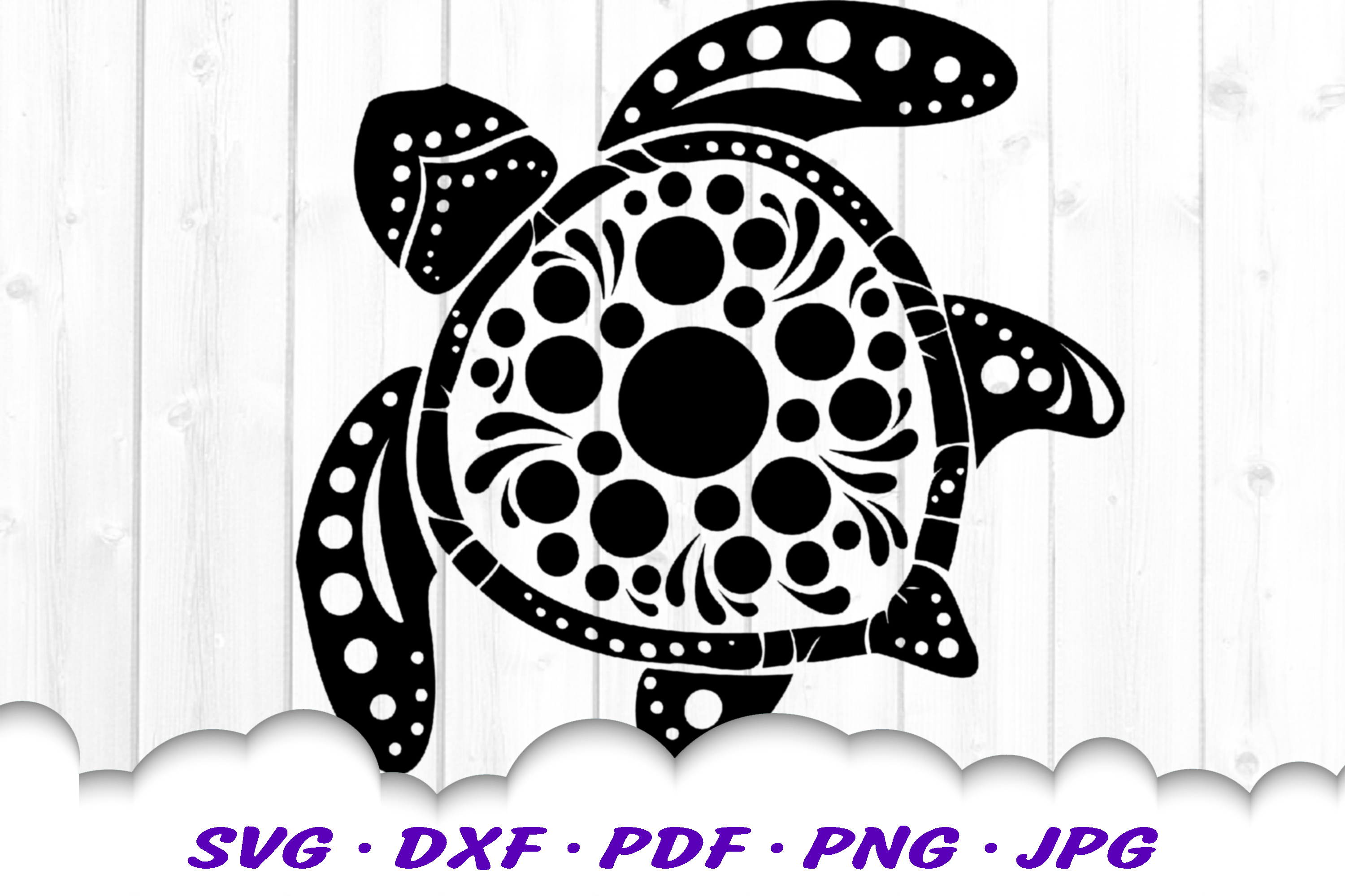 Download Mandala Sea Turtle SVG DXF Cut Files (427996) | SVGs ...