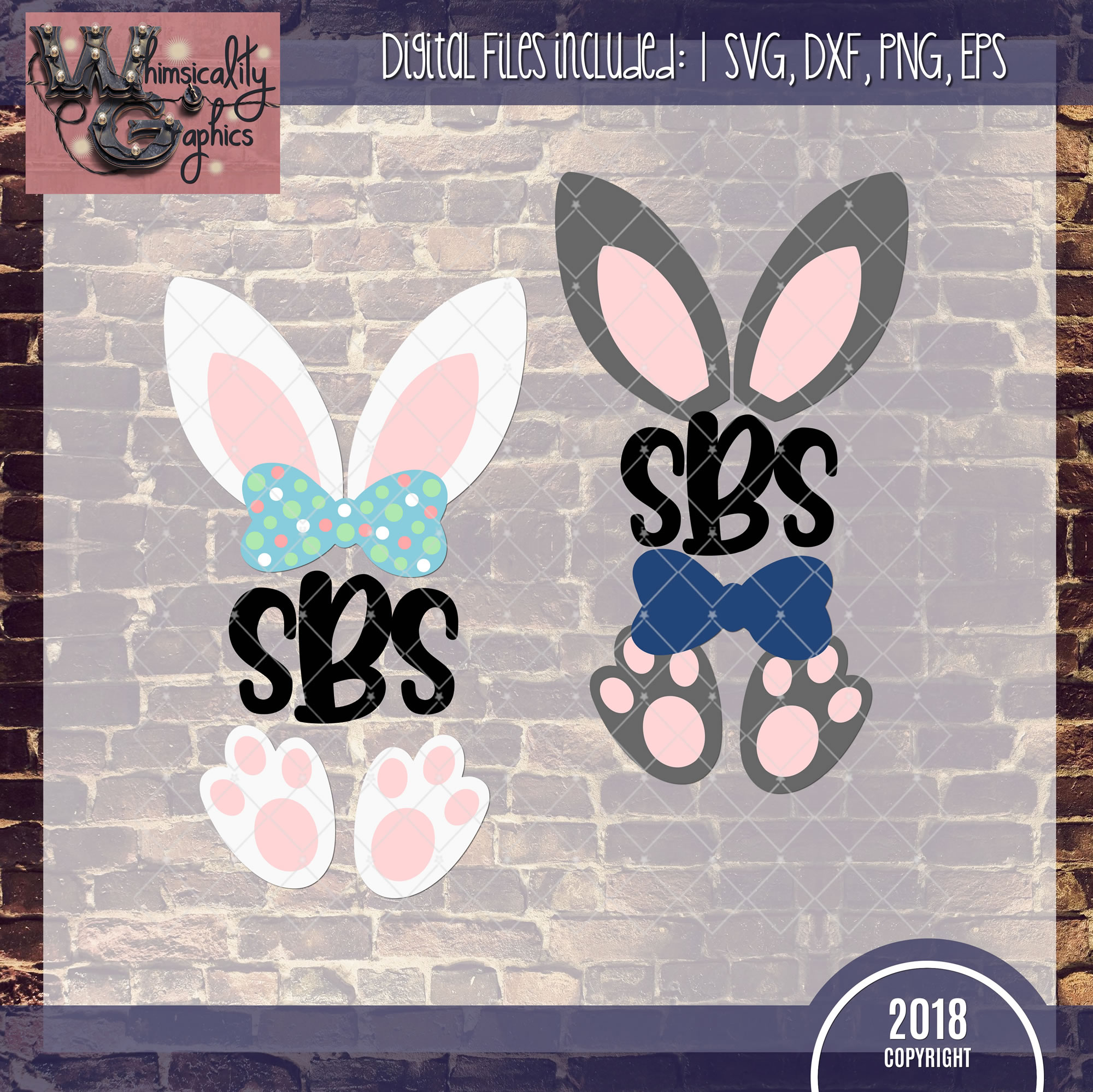 Bunny Ears For Monogram Easter SVG DXF PNG EPS Commercial (201126