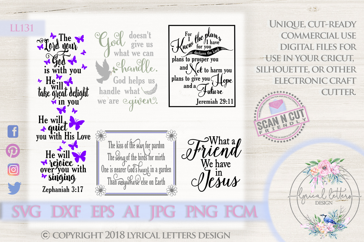 Download Scripture Christian Religious Bundle of 5SVG DXF FCM LL131 ...