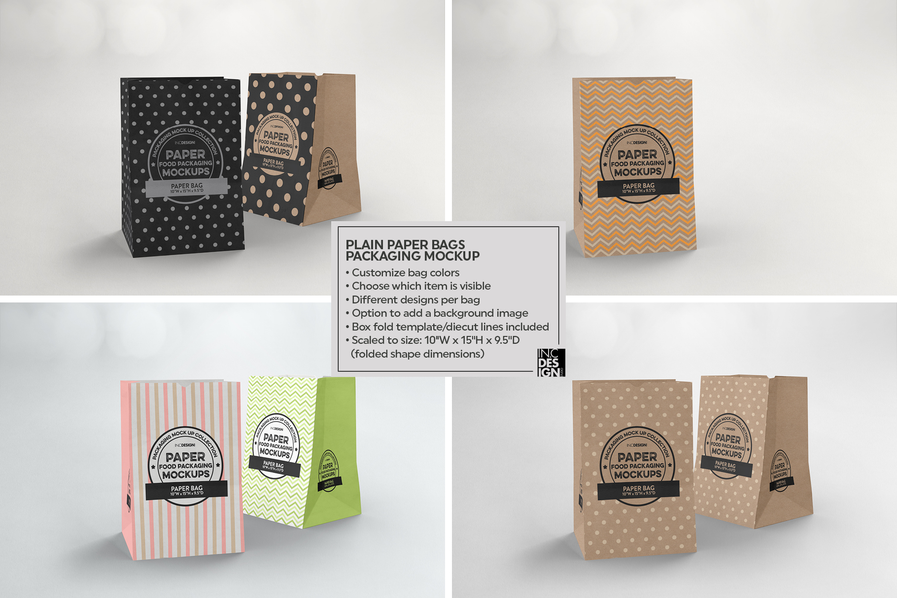 Download Grocery Paper Bags Packaging Mockup (284105) | Branding ...