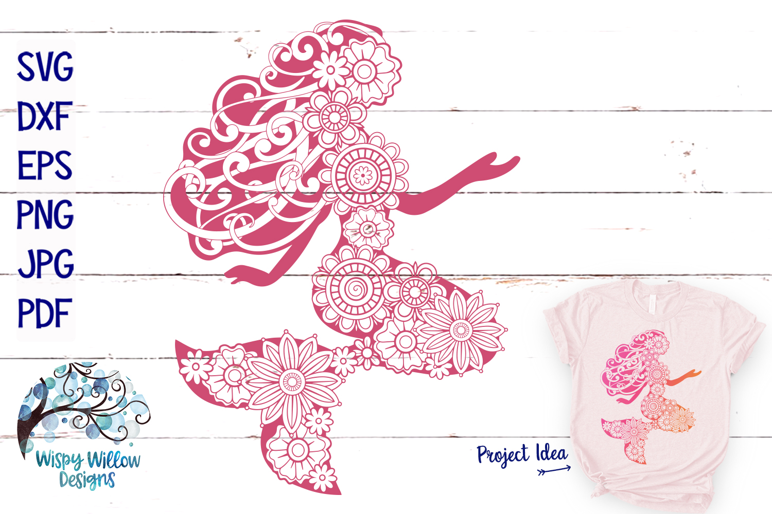 Download Floral Mermaid SVG | Summer SVG | Beach SVG Cut File