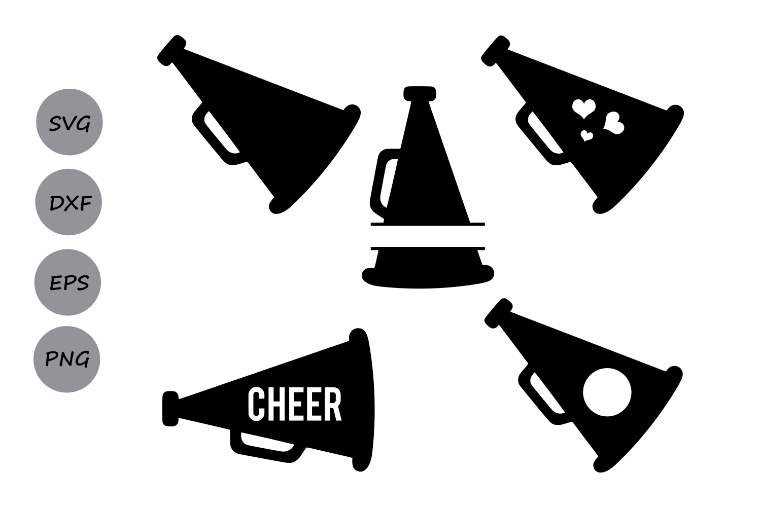 Download Cheer Megaphone SVG Cut Files, Cheer Monogram Svg, Megaphone Svg File, Cricut files, silhouette ...