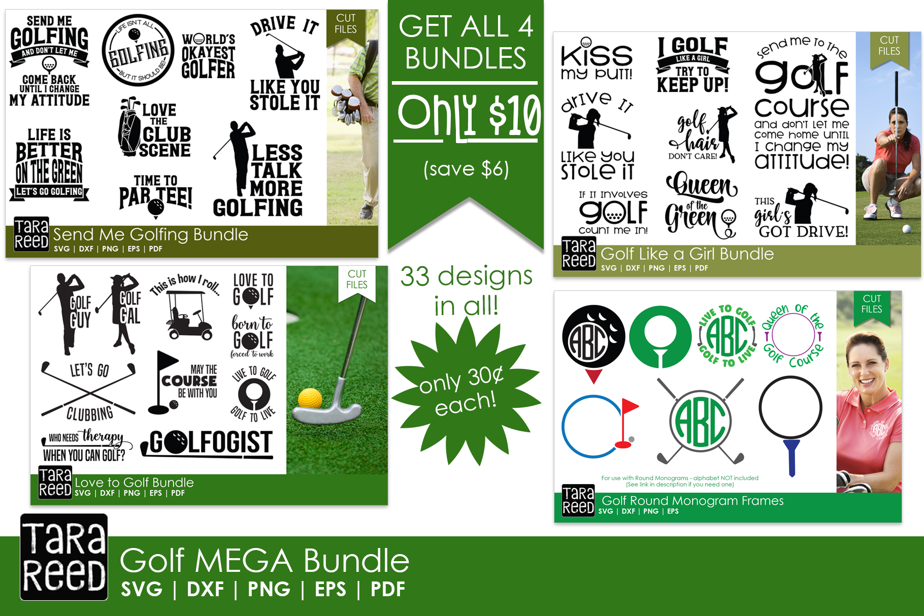 Download Golf MEGA BUNDLE - Golf SVG & Cut Files for Crafters ...