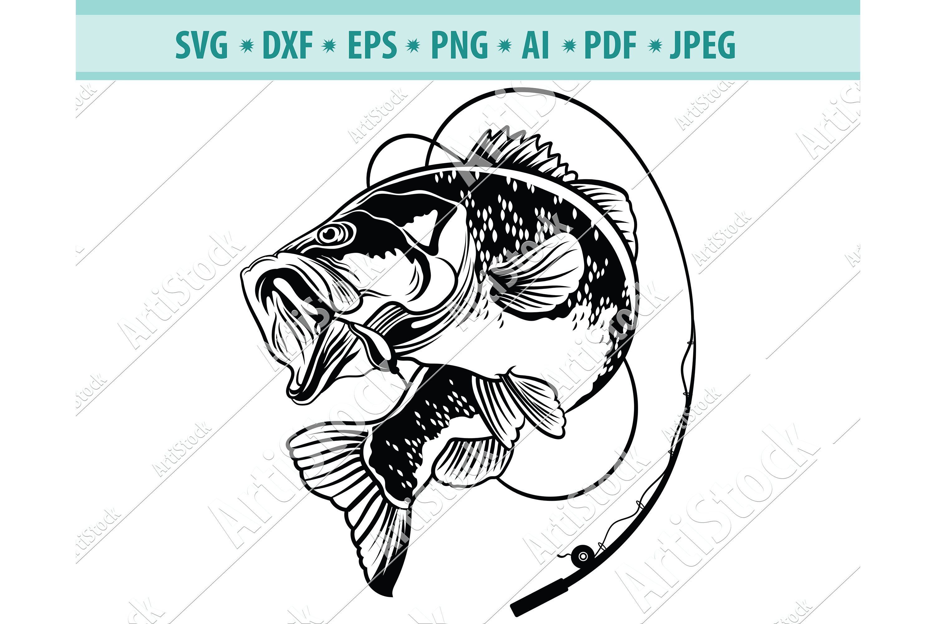 Bass Fishing Svg, Fishing Svg, Fishing Hooks Png, Dxf, Eps (460498