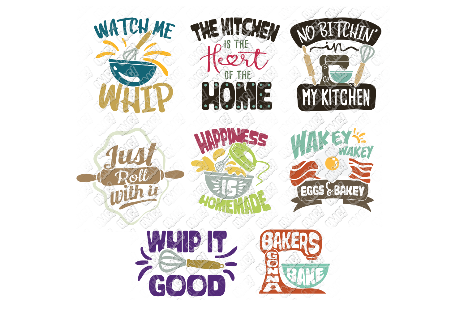 Download Kitchen SVG Monogram Bundle in SVG, DXF, PNG, EPS, JPG