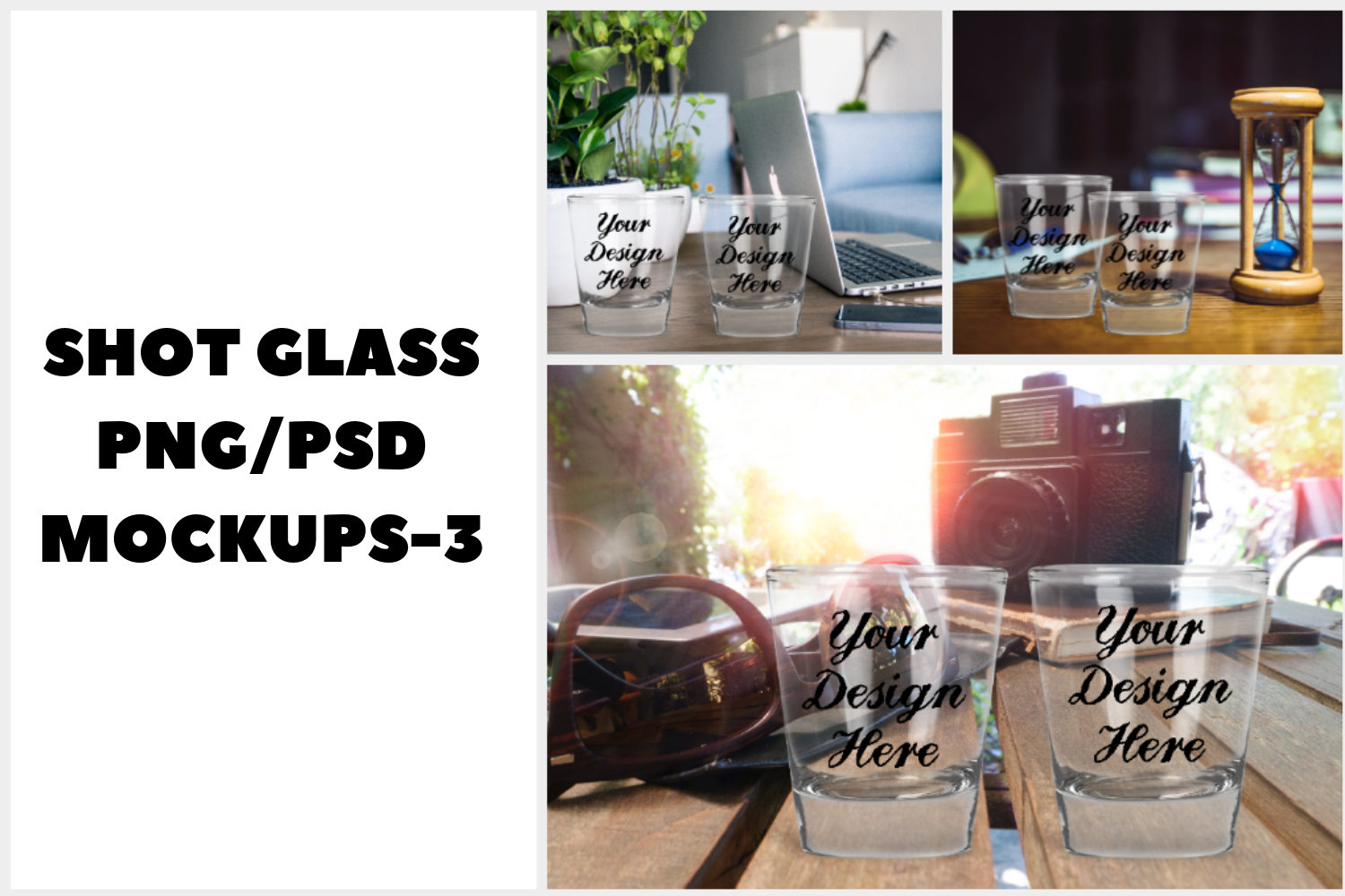 Download Shot Glass Transparent Glass Mockups - 3|PNG|PSD