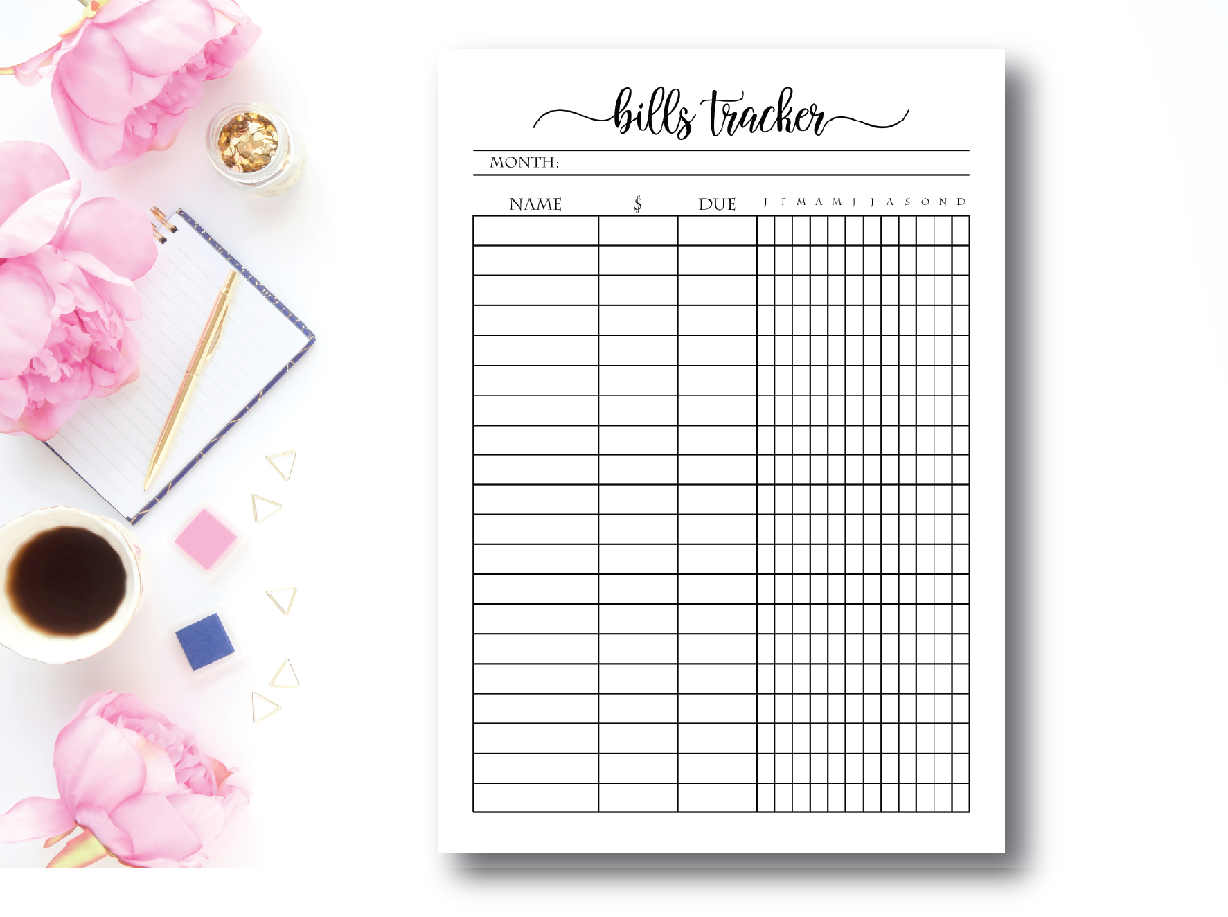 A5 Bill Tracker Printable, Bill Payment Tracker, Pay Day (423342