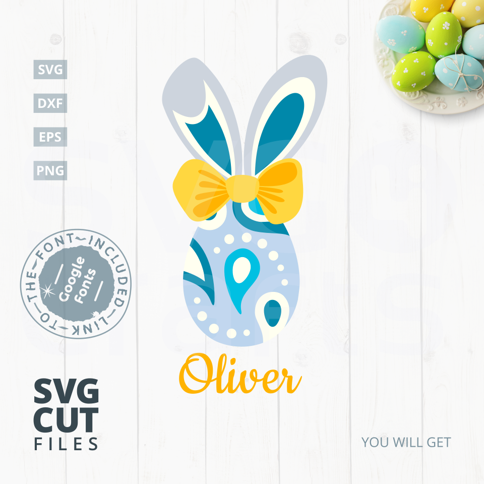 Download Easter Egg Bunny Boy SVG Cut File|SVG |DXF |EPS |PNG
