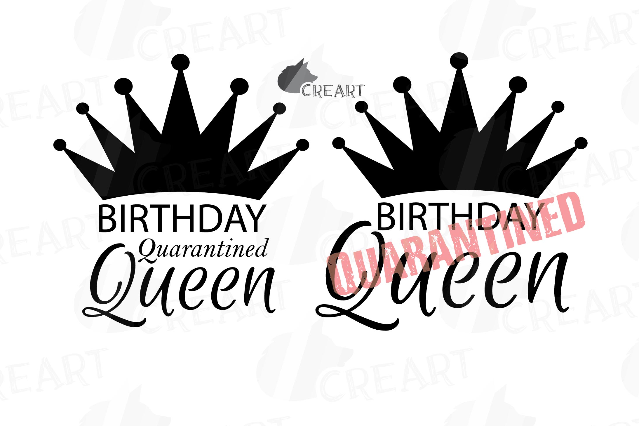 Quarantined Birthday Queen gift and decor svg cutting file.