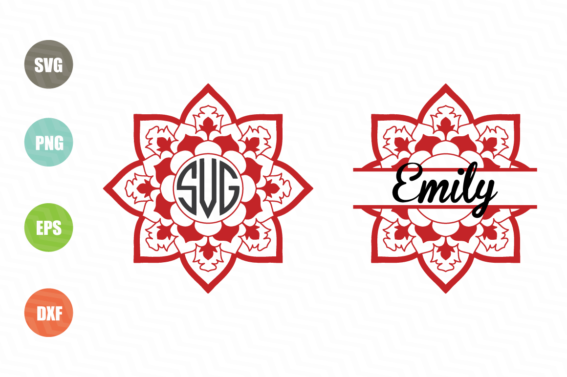 Download 10 Mandala Pack Monogram and Split SVG Cut Files